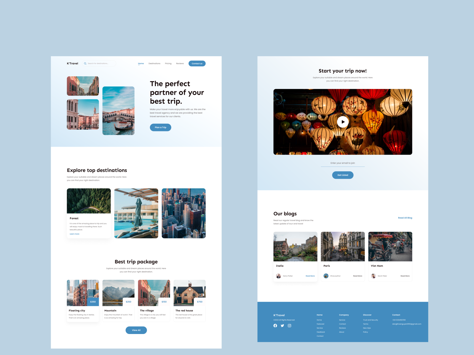 Travel Landing Page by 05_10.author on Dribbble