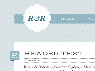 Rivers & Robots - Website blog blue retro vintage website