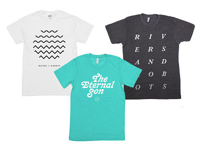 Three T-Shirts band merch minimal simple t-shirts teal