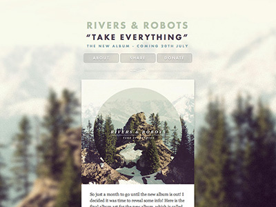 Take Everything - Blog Refresh baskerville blog futura music parallax rivers robots tumblr update website