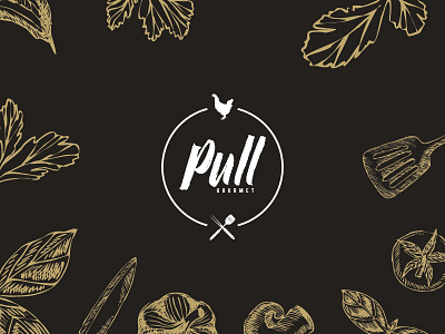Pull Gourmet | Logo Design calligraphy cursive handlettering handtype illustration logo menu type typography