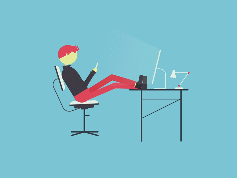 down time 2d after effects animation character animation garret beard gif illustration motion design motion graphics