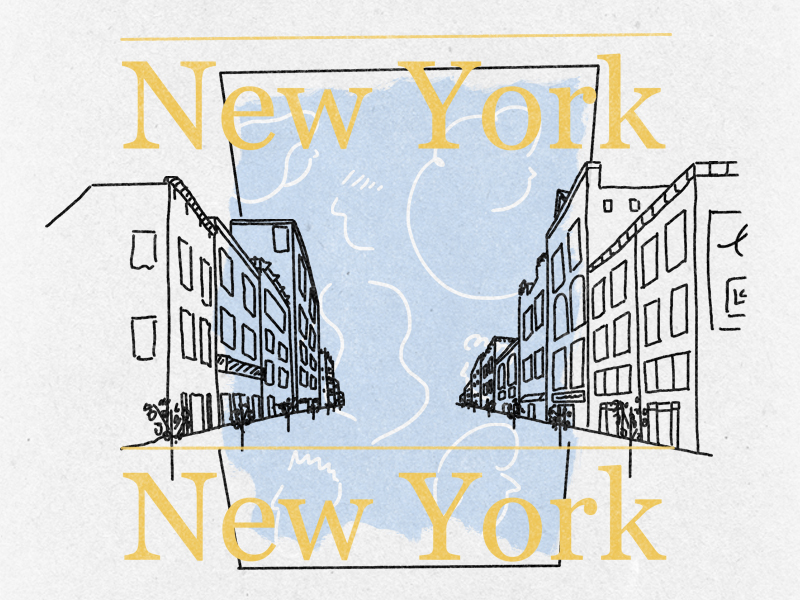 people and places illustration new york procreate typography