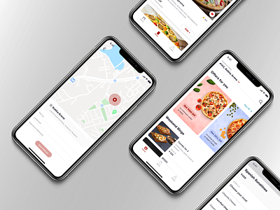 Location screen, Home screen-Pizza delivery app