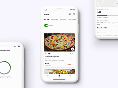 Menu Screen-Pizza delivery app