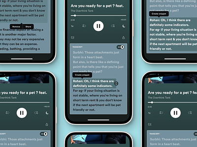 Audio Player Screen-New feature for Spotify podcasts affordance app design button design card ui clean ui ux icons design music app music app ui music player ui product design signifier spotify switch tooltips uiux user interface uxdesign