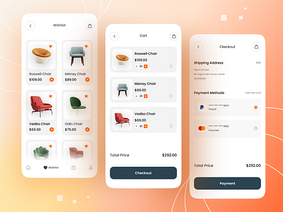 Furniture eCommerce mobile app design