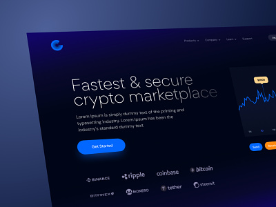 Crypto currency Website landing page