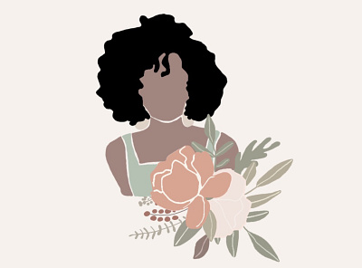 Girl with flowers 🌺 animation app art icon illustration logo minimal ui ux web