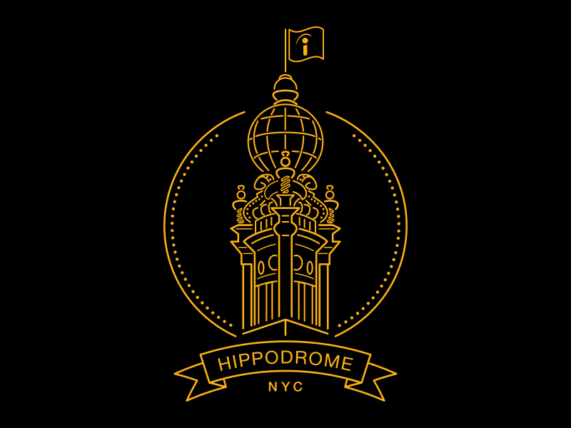 Hippodrome office thin line new york city monoline lines line art illustration architecture buildings indeed
