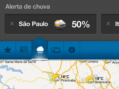 Menu iPad - Climatempo azul blue ipad menu mobile tab weather