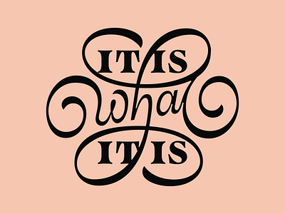 It is what it is Lettering flourish hand lettering lettering lettering art type typogaphy vector