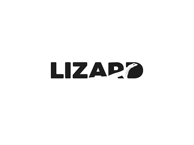 Negative space logo lizard