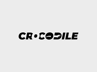 Crocodile negative space logo