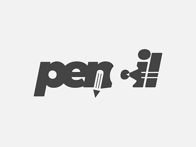 Pencil negative space logo