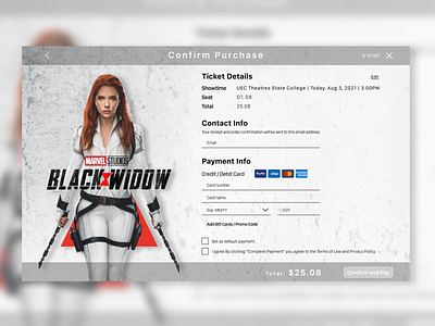 payment page checkout daily ui movie payment redesign