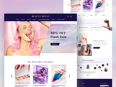 E-commence landing page redesign cosmetic daily ui e commerce landing page redesign website