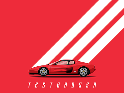 Testarossa automotive car fast ferrari illustration racing supercar testarossa