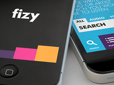 fizy - iPhone App (Landing Screen) iphone landing page search