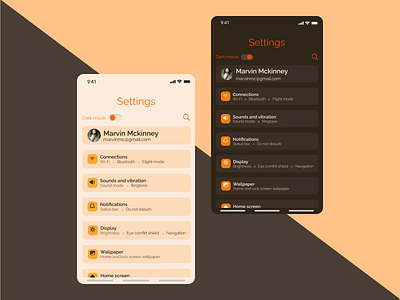 Daily UI Challenge 007 : Settings page design