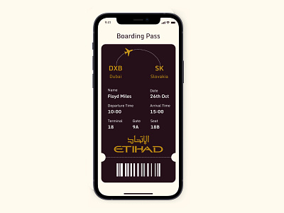 Daily UI Challenge 024: Boarding Pass