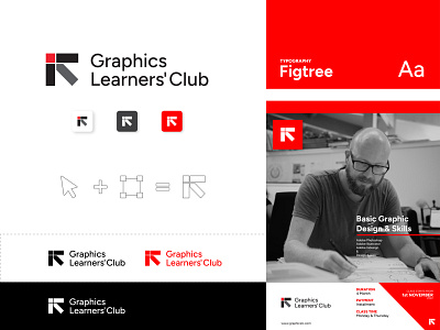 Graphics Learners' Club Logo 2022 black booking branding course design graphic design icon layout learners logo marketing red vector