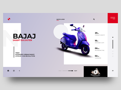 Bajaj Smart Electronic scooter landing page scooter ux web webdesign