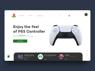 PS5 Console design landing page playstation ps5 ui ux web webdesign