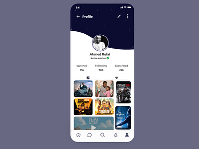 User profile - #DailyUI 006 006 app branding cinema dailyui design movie profile trailers ui user userprofile ux