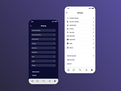 Setting - #DailyUI 007 007 app dailyui design mobile setting ui ux webdesign