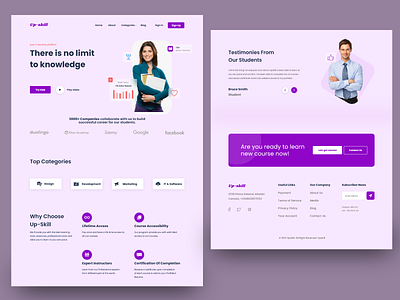Up-skill learning landing page