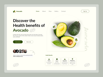 Avocado Landingpage dailyui design landing page ui ux web webdesign