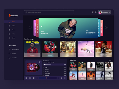 Winamp Redesign branding dailyui design hngi9 illustration landing page logo ui ux web webdesign winamp