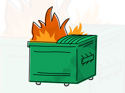 Dumpster Fire Illustration