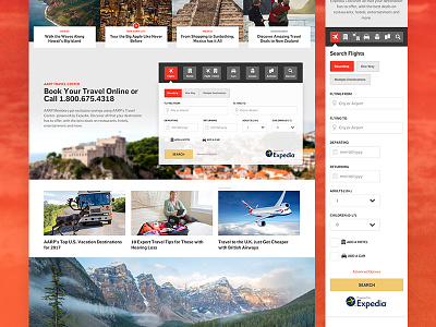 AARP Travel Booking Component aarp booking clean desktop mobile red responsive siteworx travel ui ux white