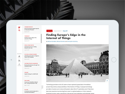 iPad Article View app bw ipad red side navigation siteworx spec work ui ux white