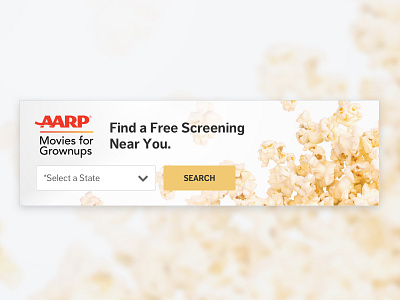 Screening Locator Component component dropdown movies popcorn screenings ui ux web design