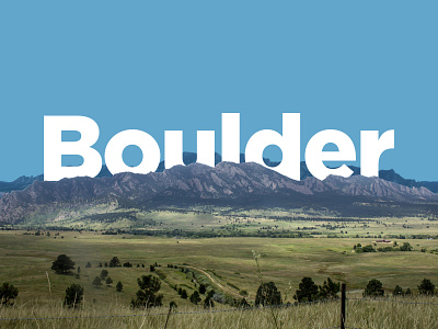 Boulder Postcard blue boulder branding design graphic design mountains typography visual design