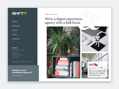 S7 Homepage Concept case studies design digital agency homepage landing page menu simple visual design