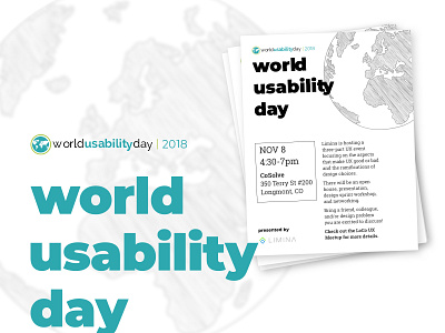 World Usability Day 2018 clean design flyer print typography