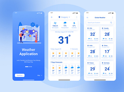 Weather Application App Design app design apps branding design graphic design mobile mobile app design new design ui ui design weather application