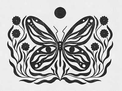 Divinity art print band poster black and white butterfly butterfly tattoo expand flowers fly garden hand drawn holistic illustration logo nature psychedelic tattoo trippy vintage wellness wild