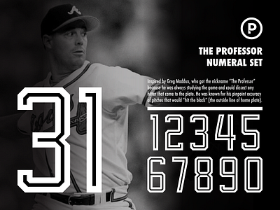 The Professor Numeral Set baseball baseball font branding braves design numbers numeral set sport sports sports font sports numbers vector