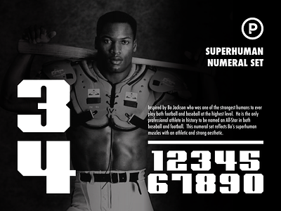 Superhuman Numeral Set baseball branding football numbers numeral set sports sports font sports numbers typography
