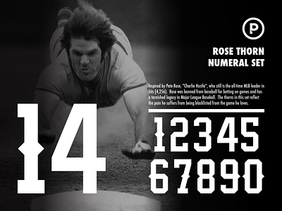 Rose Thorn Numeral Set baseball branding numbers numeral set sports sports number sports type typography vector