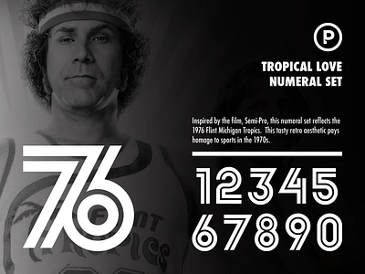 Tropical Love Numeral Set athletic athletic numbers baseball basketball branding design retro font retro numbers sports sports numbers typography vintage font vintage numbers