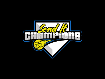 Intramural Softball Champions Logo 2016 champions logo sendit softball typography