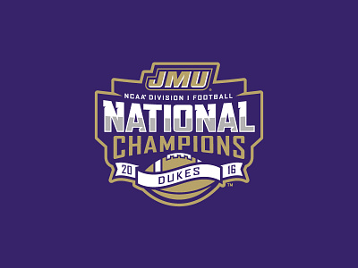 James Madison 2016 National Champions Logo champions football logo national champions sports typography