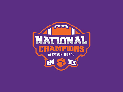 Clemson 2016 National Champions Logo branding champions clemson football logo national champions sports tigers typography