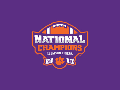 Clemson 2016 National Champions Logo branding champions clemson football logo national champions sports tigers typography